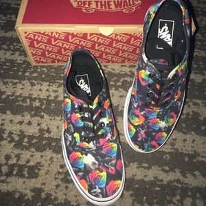 Rainbow Roses Vans size 7.5 Women’s